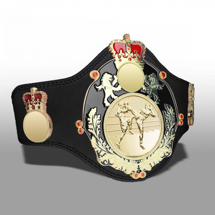 QUEENSBURY PLT LEATHER THAI BOXING CHAMPIONSHIP BELT - PLTQUEEN/B/G/TBOG - AVAILABLE IN 4 COLOURS